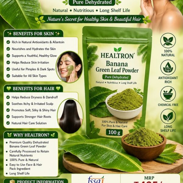 Pure Dehydrated Banana Green Leaf Powder